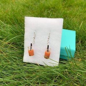Handmade Brown Boba Tea Earrings